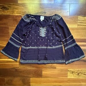 Knox Rose Embroidered Boho Shirt